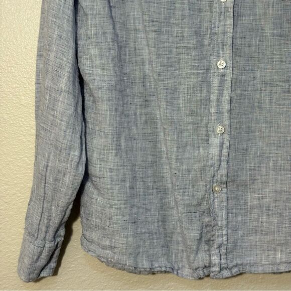 Jachs Blue Linen Casual Button-Down Shirt Pocket Men’s M. - Picture 4 of 12